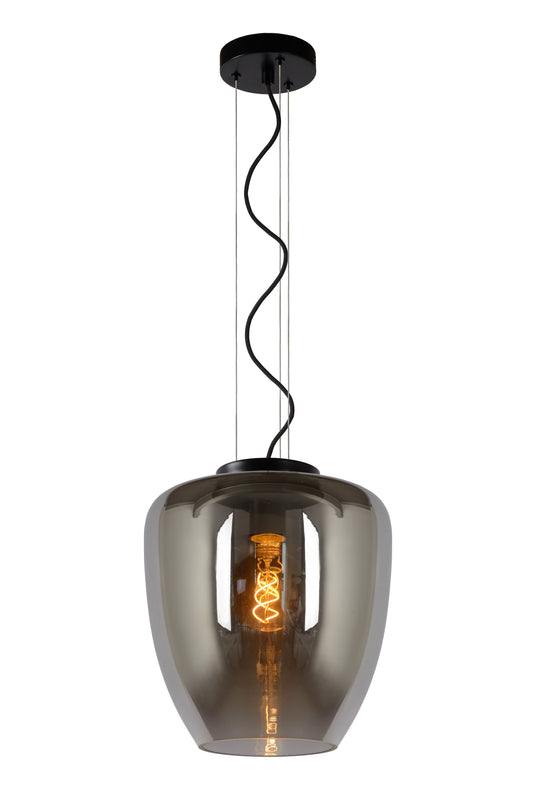 Lucide FLORIEN - Pendant light - Ø 28 cm - 1xE27 - Smoke Grey