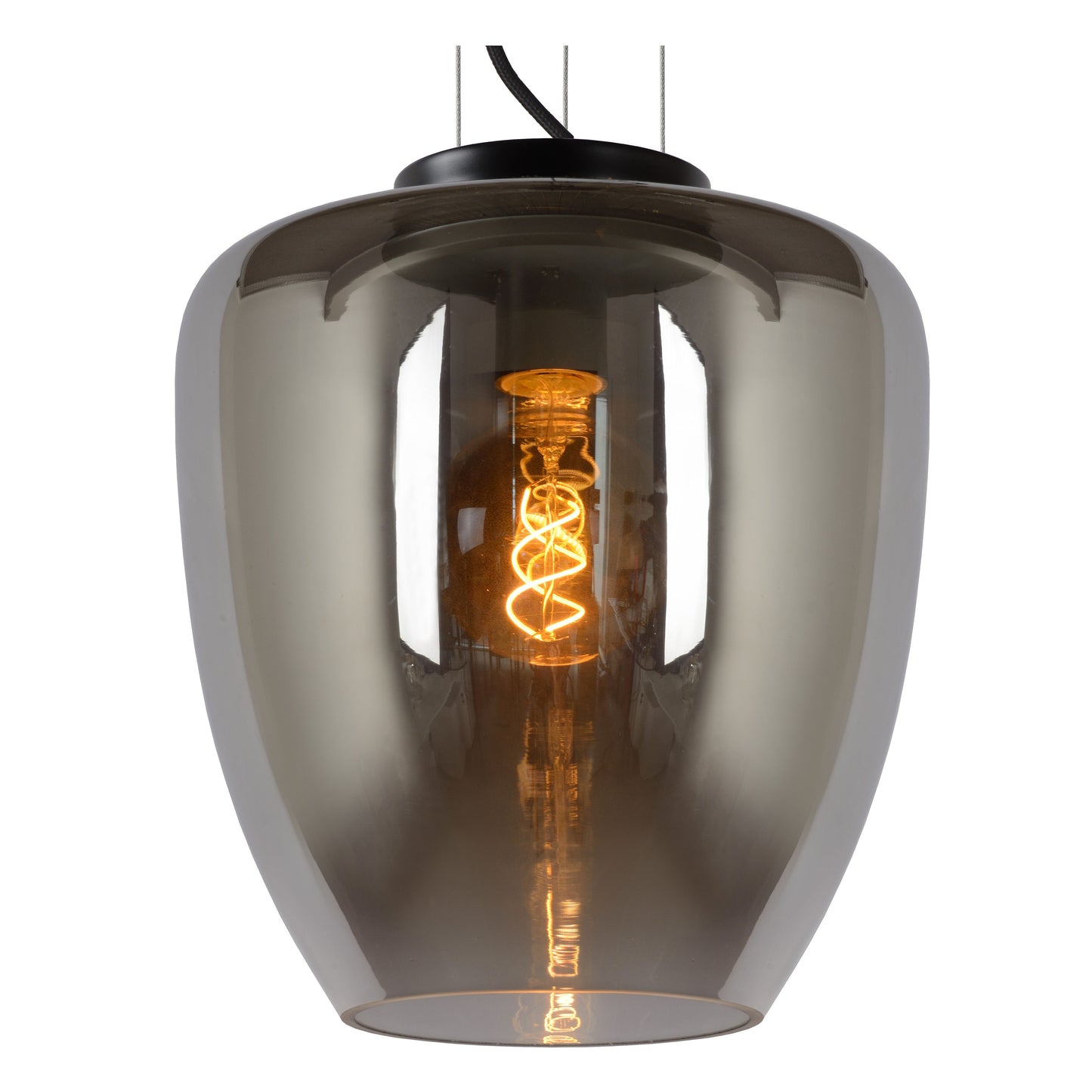 Lucide FLORIEN - Pendant light - Ø 28 cm - 1xE27 - Smoke Grey