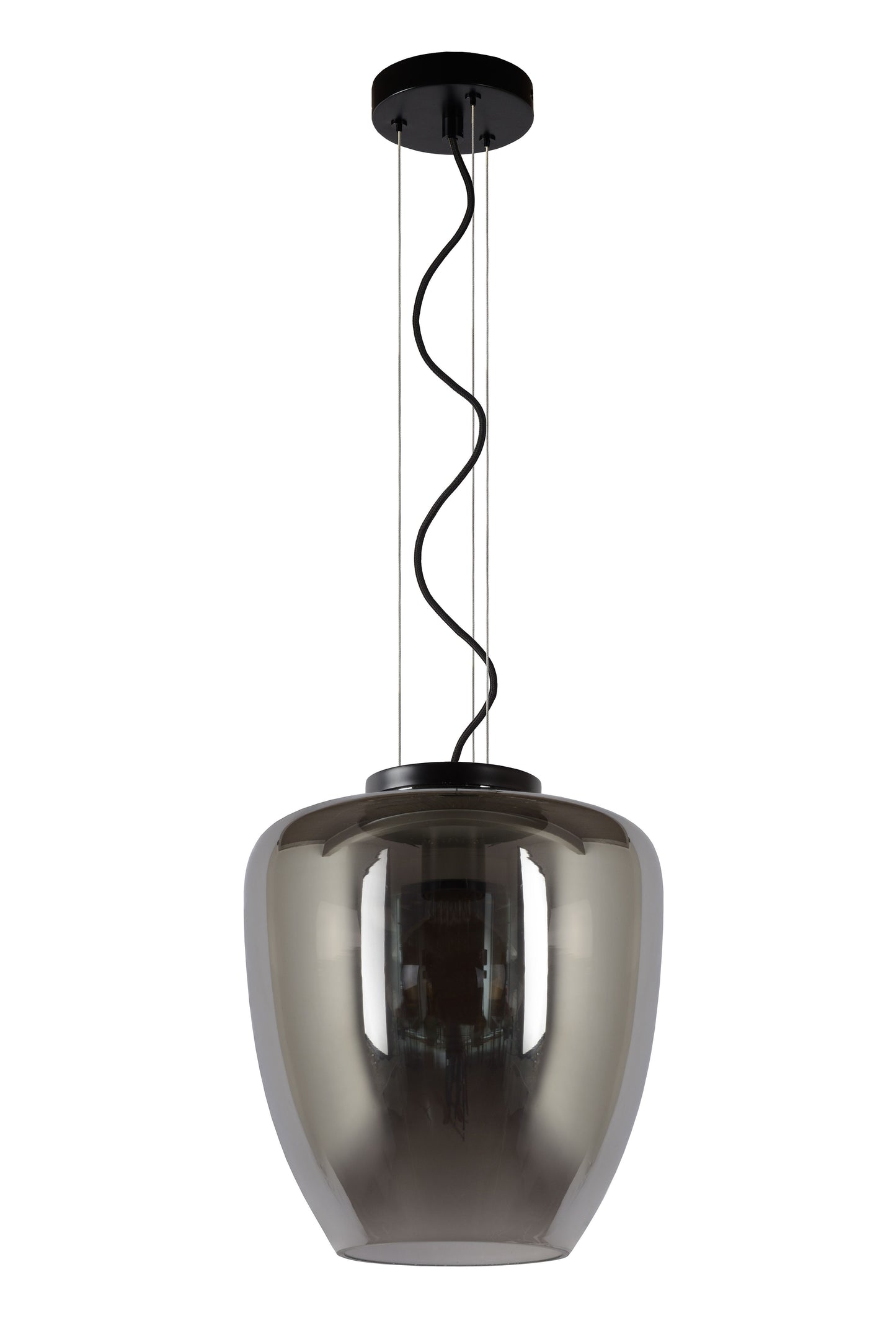 Lucide FLORIEN - Pendant light - Ø 28 cm - 1xE27 - Smoke Grey