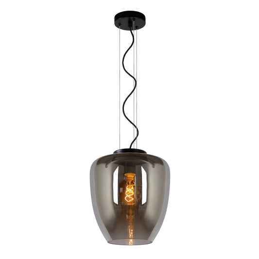 Lucide FLORIEN - Pendant light - Ø 28 cm - 1xE27 - Smoke Grey