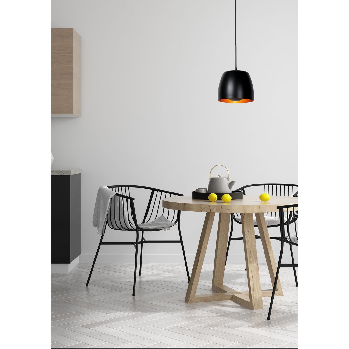 Lucide NOLAN - Pendant light - Ø 24 cm - 1xE27 - Black