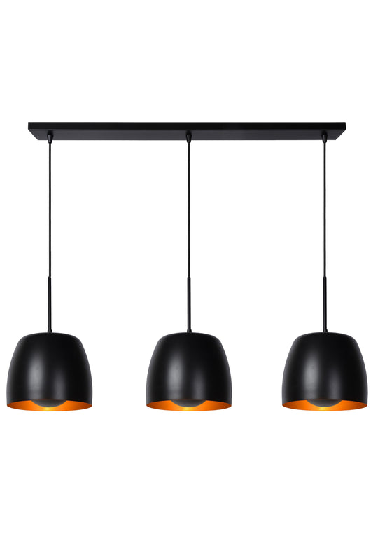 Lucide NOLAN - Pendant light - 3xE27 - Black