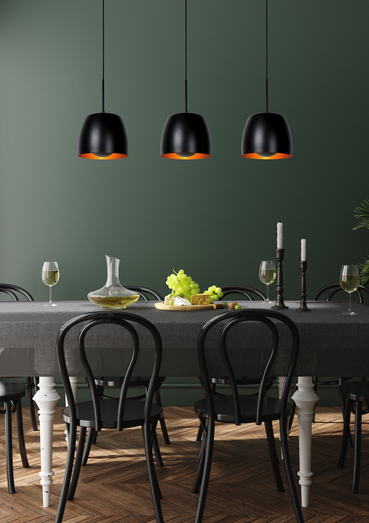 Lucide NOLAN - Pendant light - 3xE27 - Black