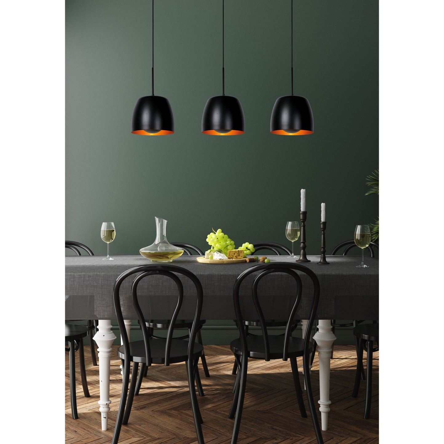 Lucide NOLAN - Pendant light - 3xE27 - Black