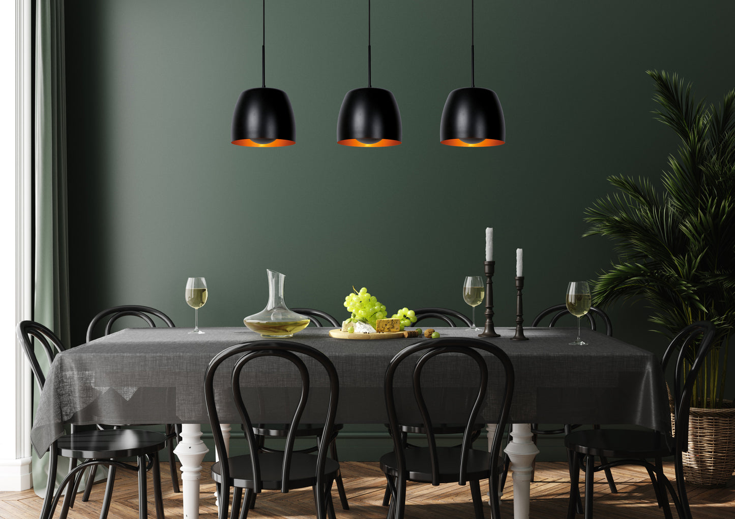 Lucide NOLAN - Pendant light - 3xE27 - Black