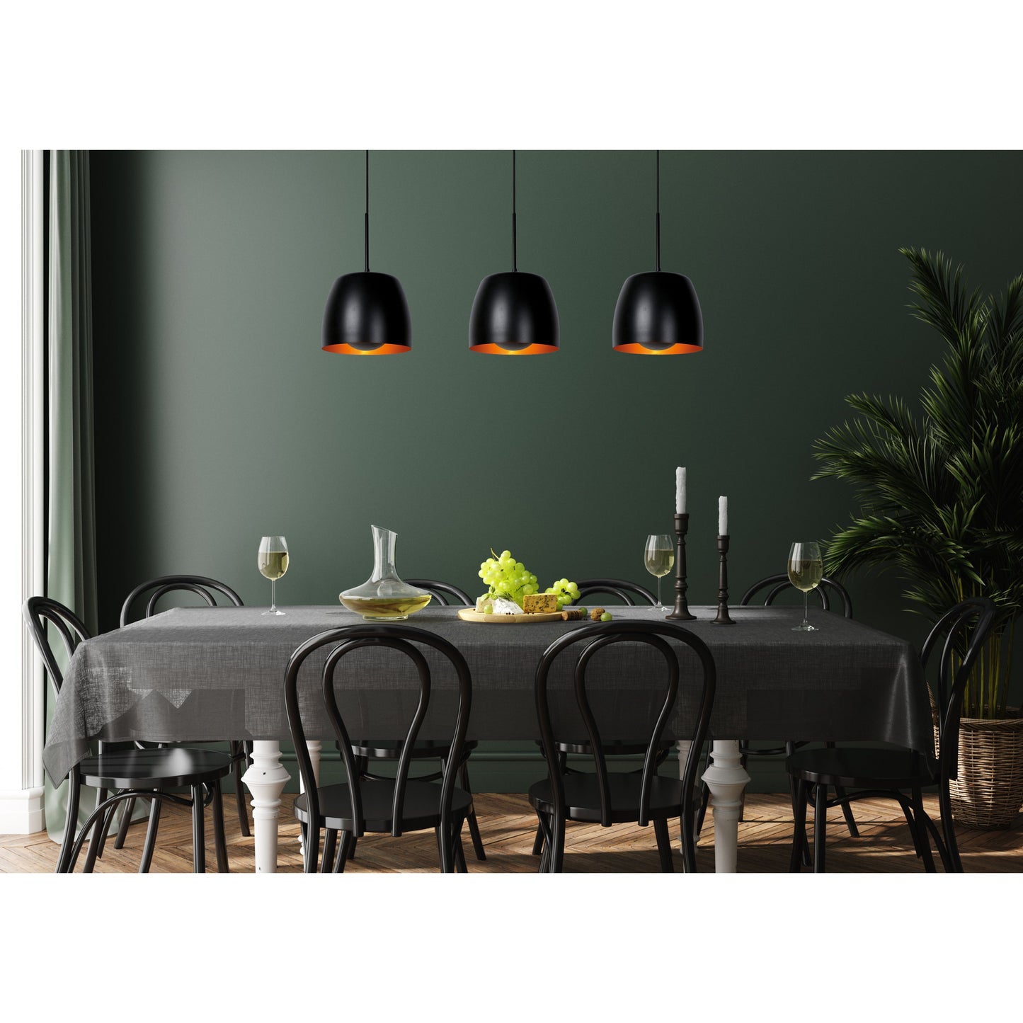 Lucide NOLAN - Pendant light - 3xE27 - Black