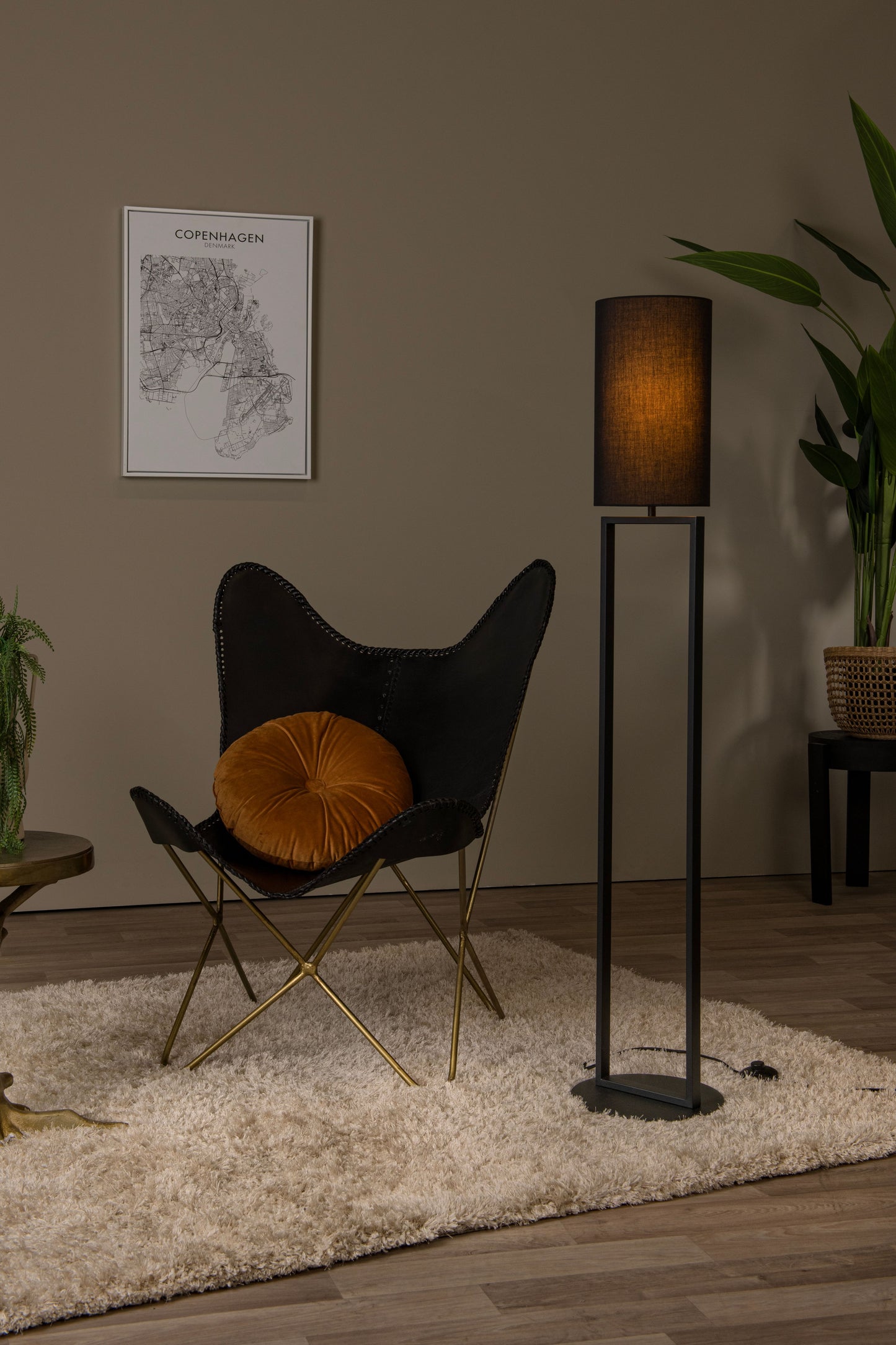 Lucide HERMAN - Floor lamp - Ø 26 cm - 1xE27 - Black