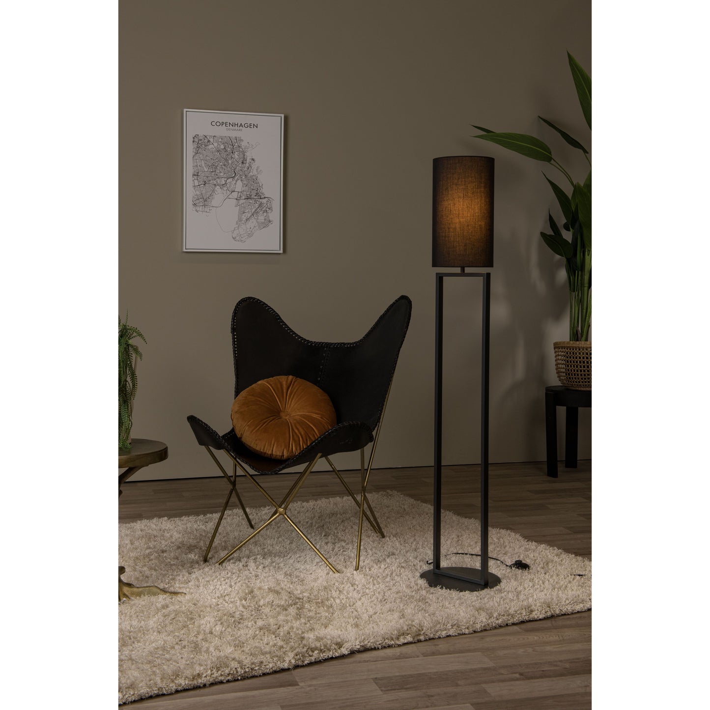 Lucide HERMAN - Floor lamp - Ø 26 cm - 1xE27 - Black