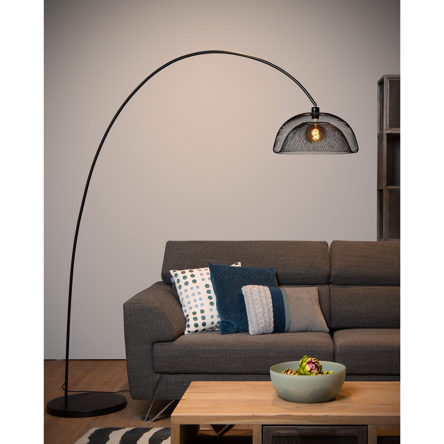 Lucide MESH - Arc floor lamp - 1xE27 - Black