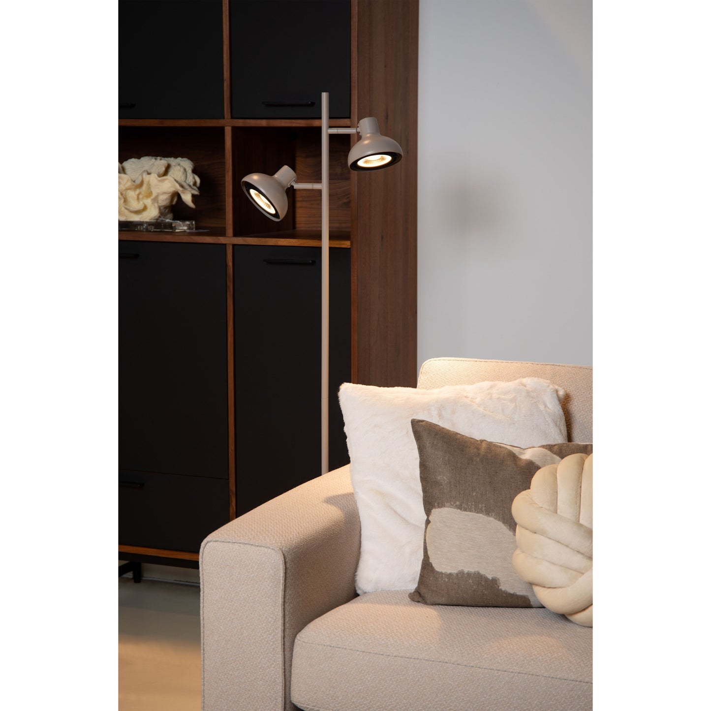 Lucide SENSAS - Floor lamp - 2xGU10 (ES111) - Cream