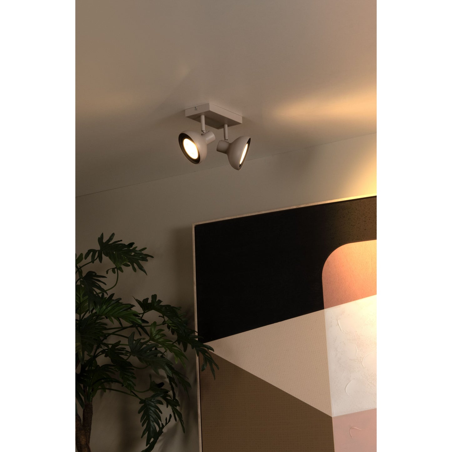 Lucide SENSAS - Ceiling spotlight - 2xGU10 (ES111) - Cream