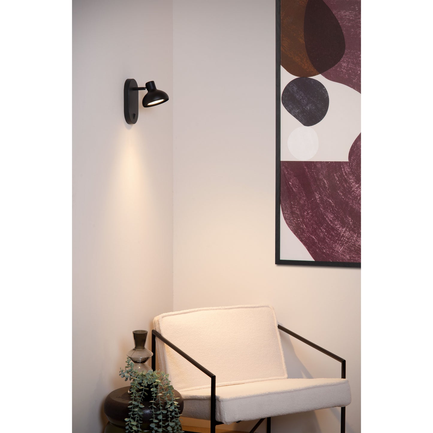 Lucide SENSAS - Bedside lamp / Wall light - 1xGU10 (ES111) - Black