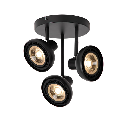 Lucide SENSAS - Ceiling spotlight - Ø 25,8 cm - 3xGU10 (ES111) - Black