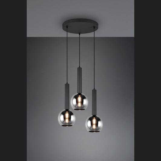 Clayton  - Pendant - Smoke - Trio