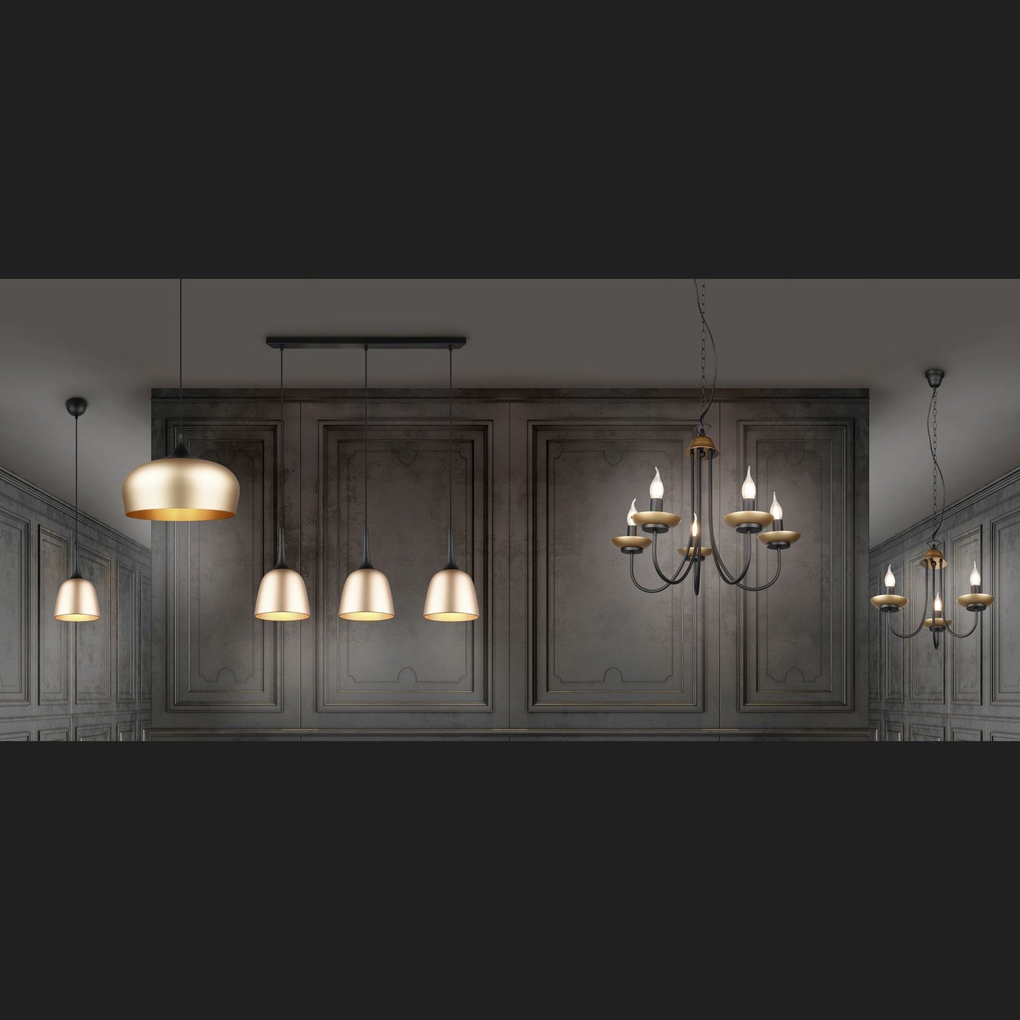 Chiron  - Pendant - Brass Matt - Trio