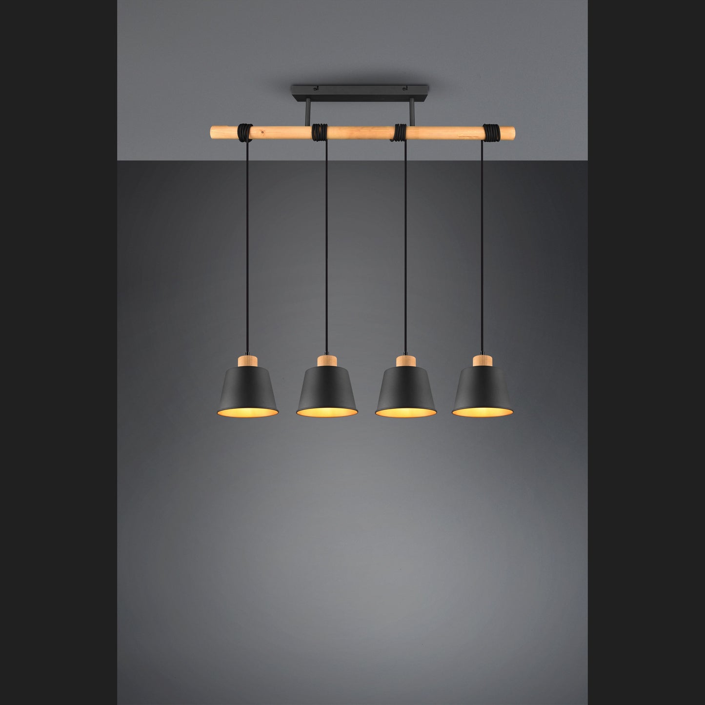 Harris  - Pendant - Black Matt - Trio