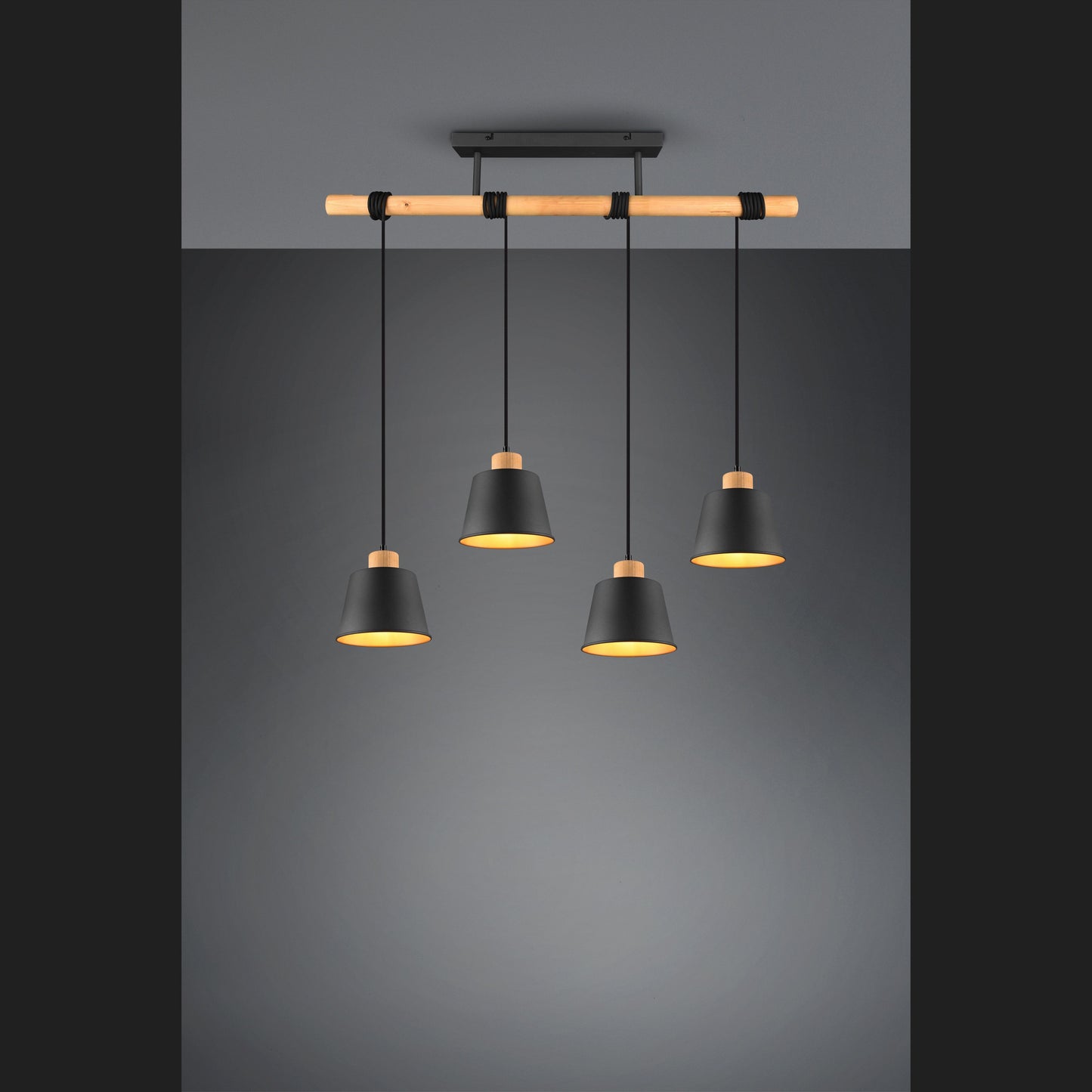 Harris  - Pendant - Black Matt - Trio