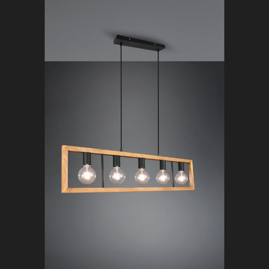 Agra  - Pendant - Wood Coloured - Trio