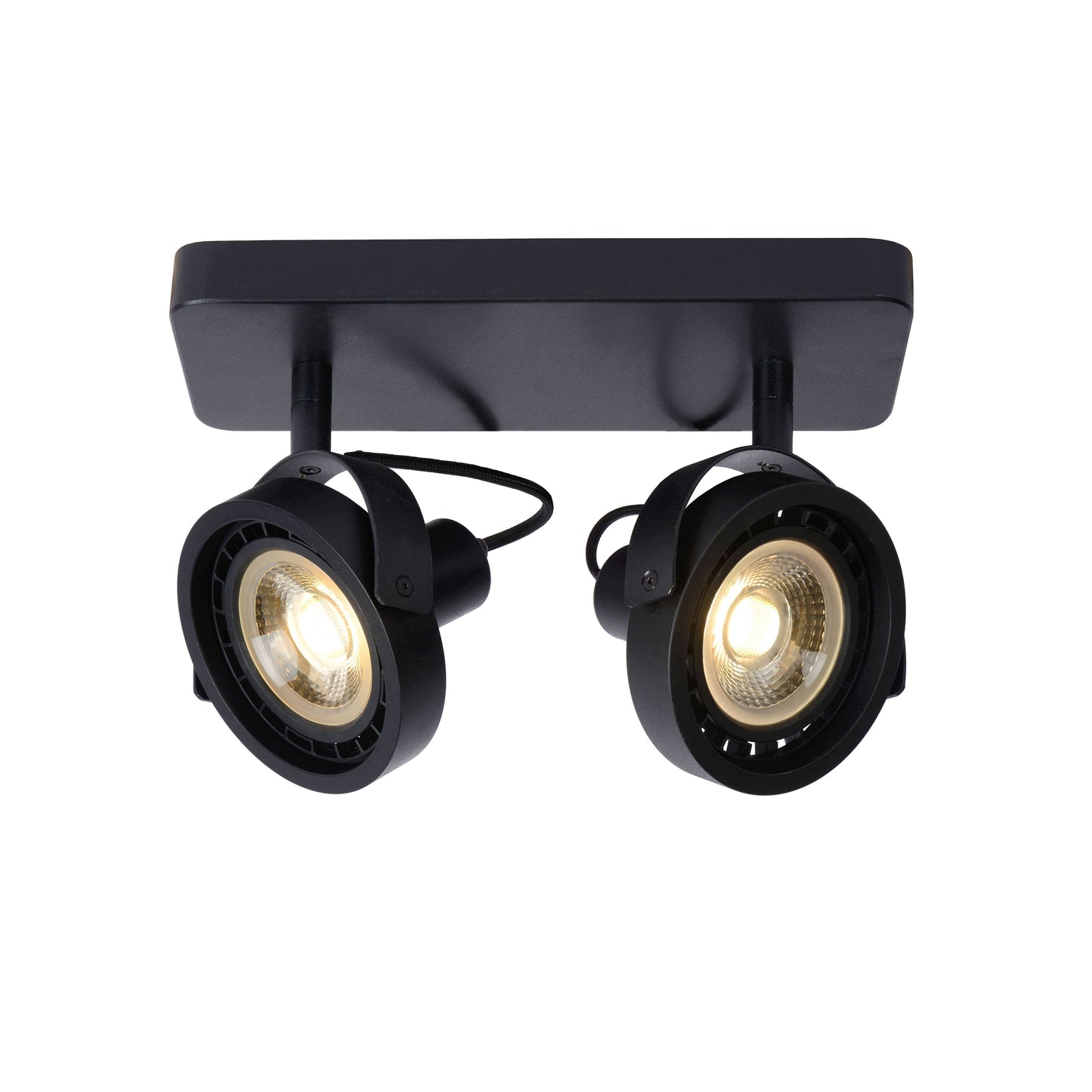 Lucide TALA LED - Ceiling spotlight - LED Dim to warm - GU10 (ES111) - 2x12W 2200K/3000K - Black