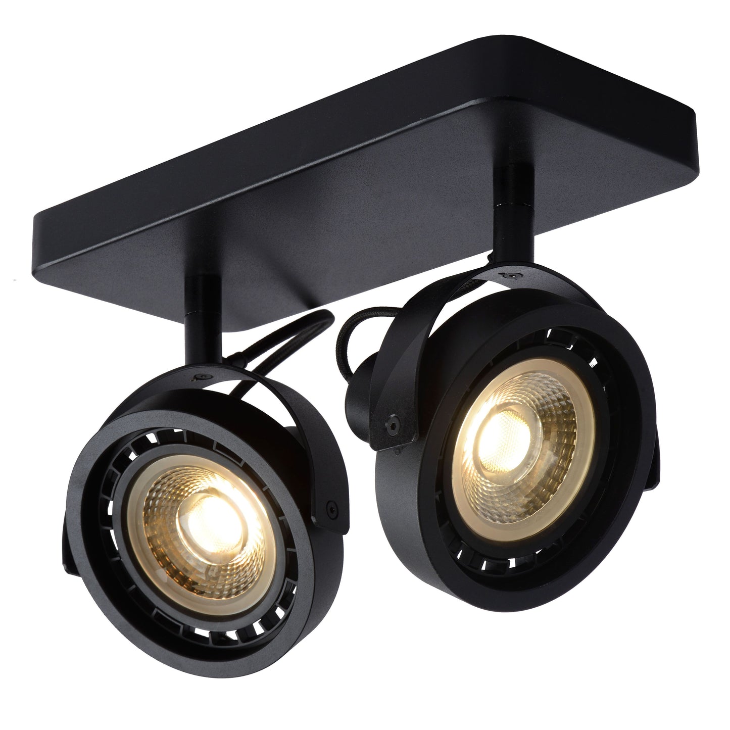 Lucide TALA LED - Ceiling spotlight - LED Dim to warm - GU10 (ES111) - 2x12W 2200K/3000K - Black