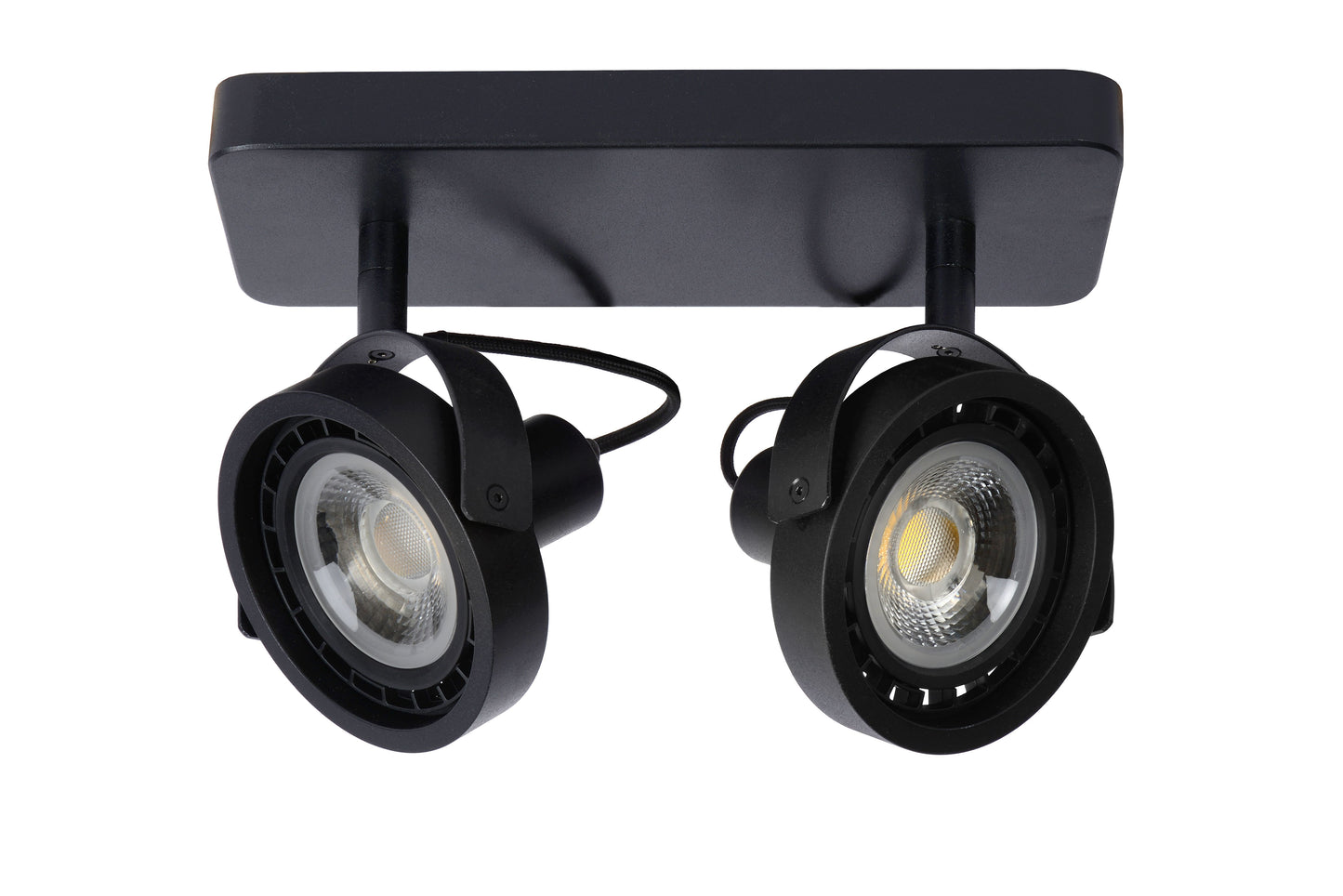 Lucide TALA LED - Ceiling spotlight - LED Dim to warm - GU10 (ES111) - 2x12W 2200K/3000K - Black