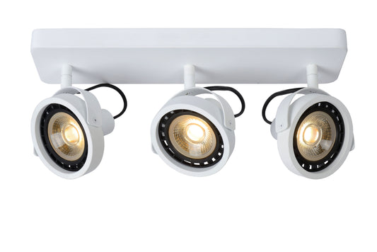 Lucide TALA LED - Ceiling spotlight - LED Dim to warm - GU10 (ES111) - 3x12W 2200K/3000K - White