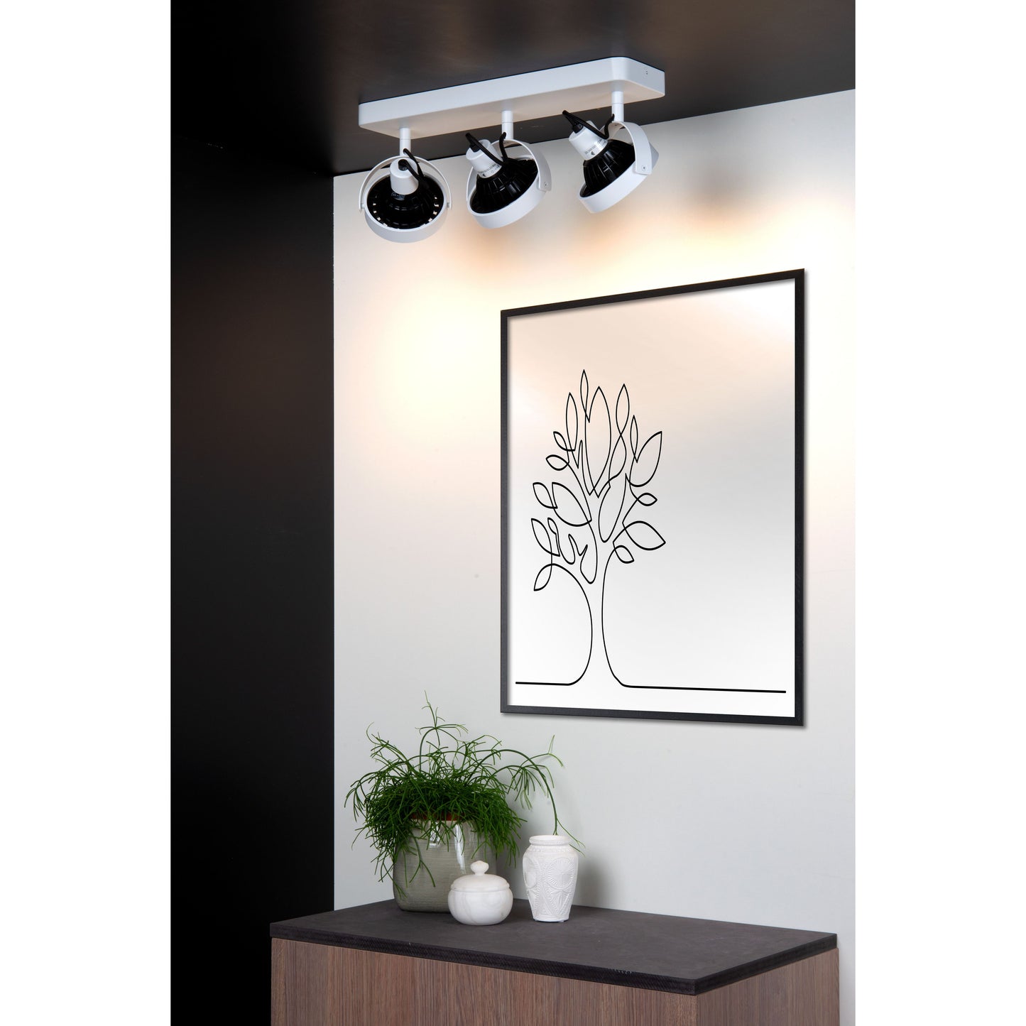 Lucide TALA LED - Ceiling spotlight - LED Dim to warm - GU10 (ES111) - 3x12W 2200K/3000K - White