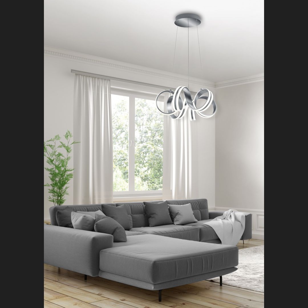 Carrera  - Pendant - Brushed Aluminium - Trio