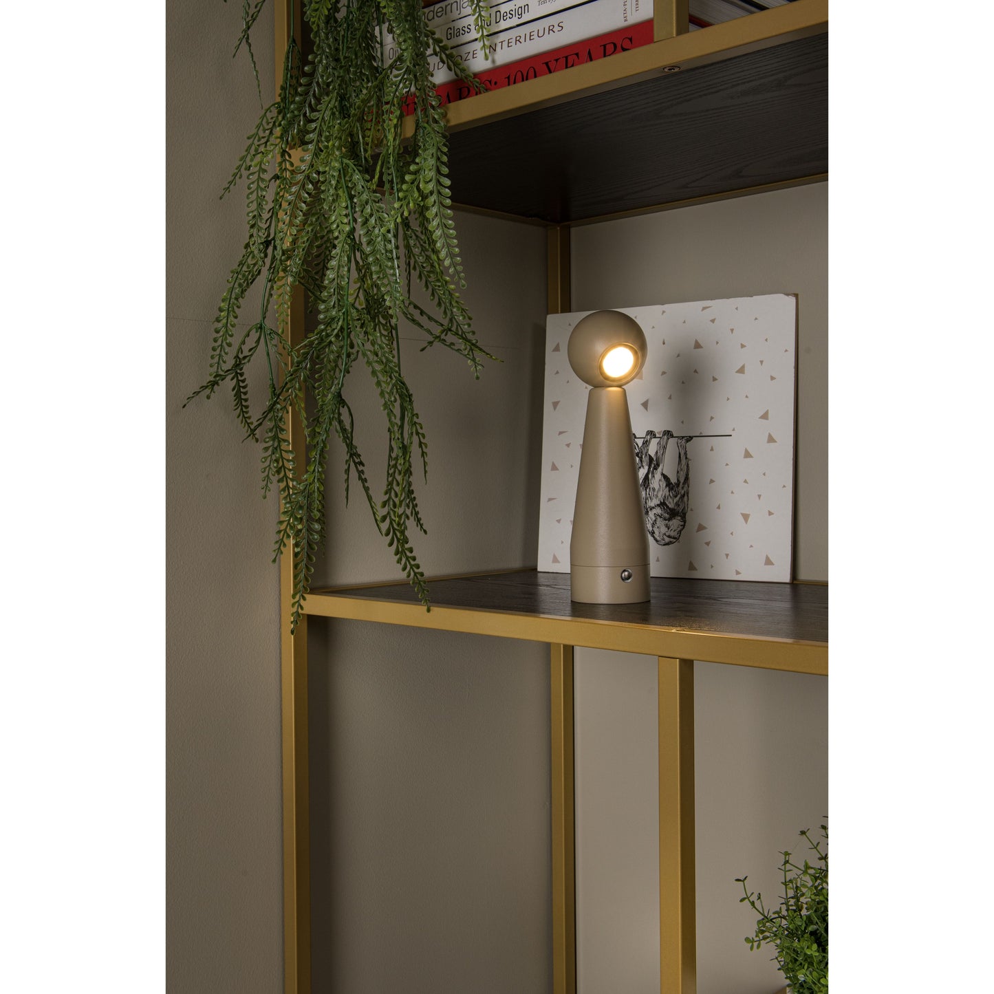 Lucide IPSOS - Rechargeable Table lamp - Battery pack/batteries - LED Dim to warm - 1x3W 3000K/3200K - Taupe
