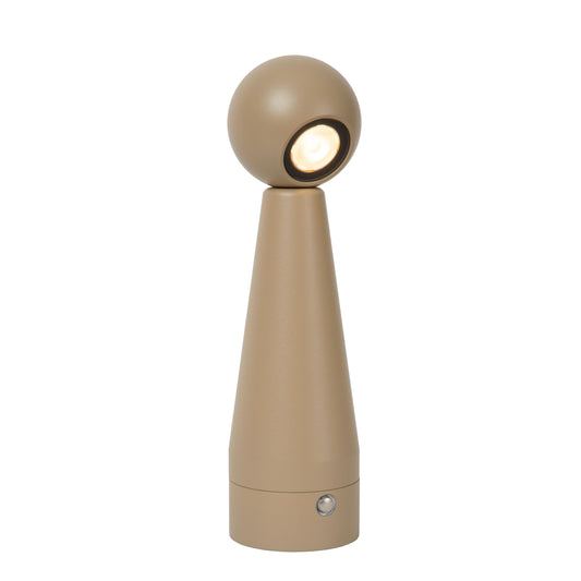 Lucide IPSOS - Rechargeable Table lamp - Battery pack/batteries - LED Dim to warm - 1x3W 3000K/3200K - Taupe