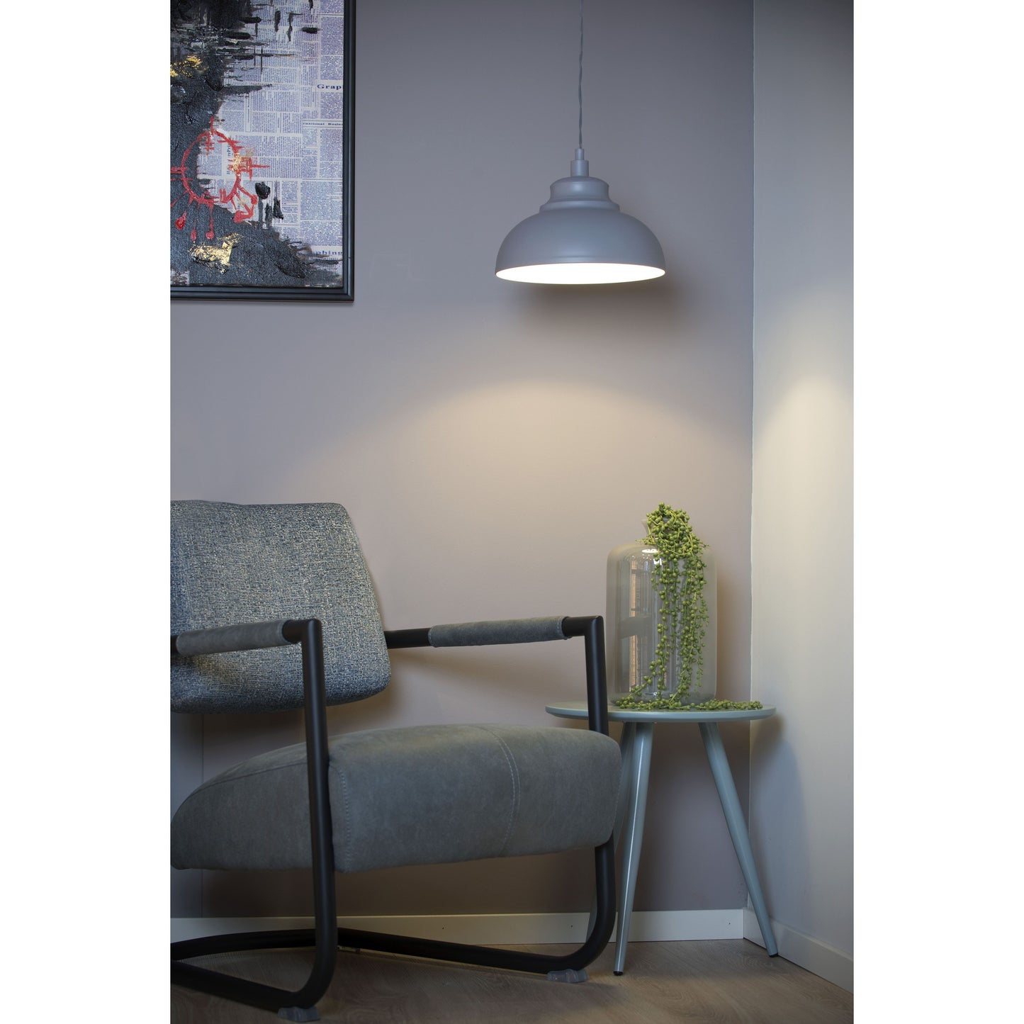 Lucide ISLA - Pendant light - Ø 29 cm - 1xE14 - Grey