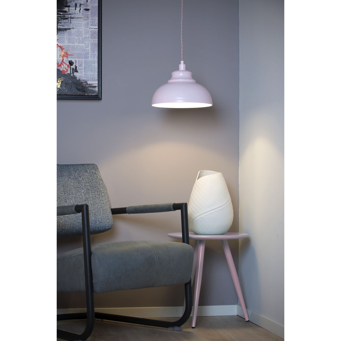 Lucide ISLA - Pendant light - Ø 29 cm - 1xE14 - Pink