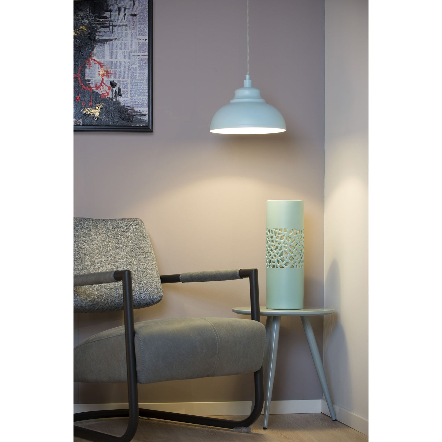 Lucide ISLA - Pendant light - Ø 29 cm - 1xE14 - Pastel Blue