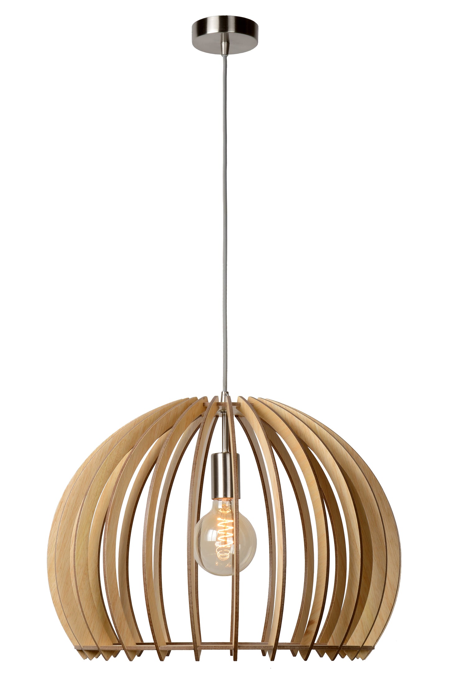 Lucide BOUNDE - Pendant light - Ø 50 cm - 1xE27 - Light wood