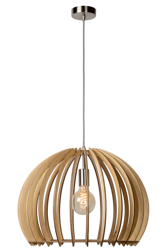 Lucide BOUNDE - Pendant light - Ø 50 cm - 1xE27 - Light wood