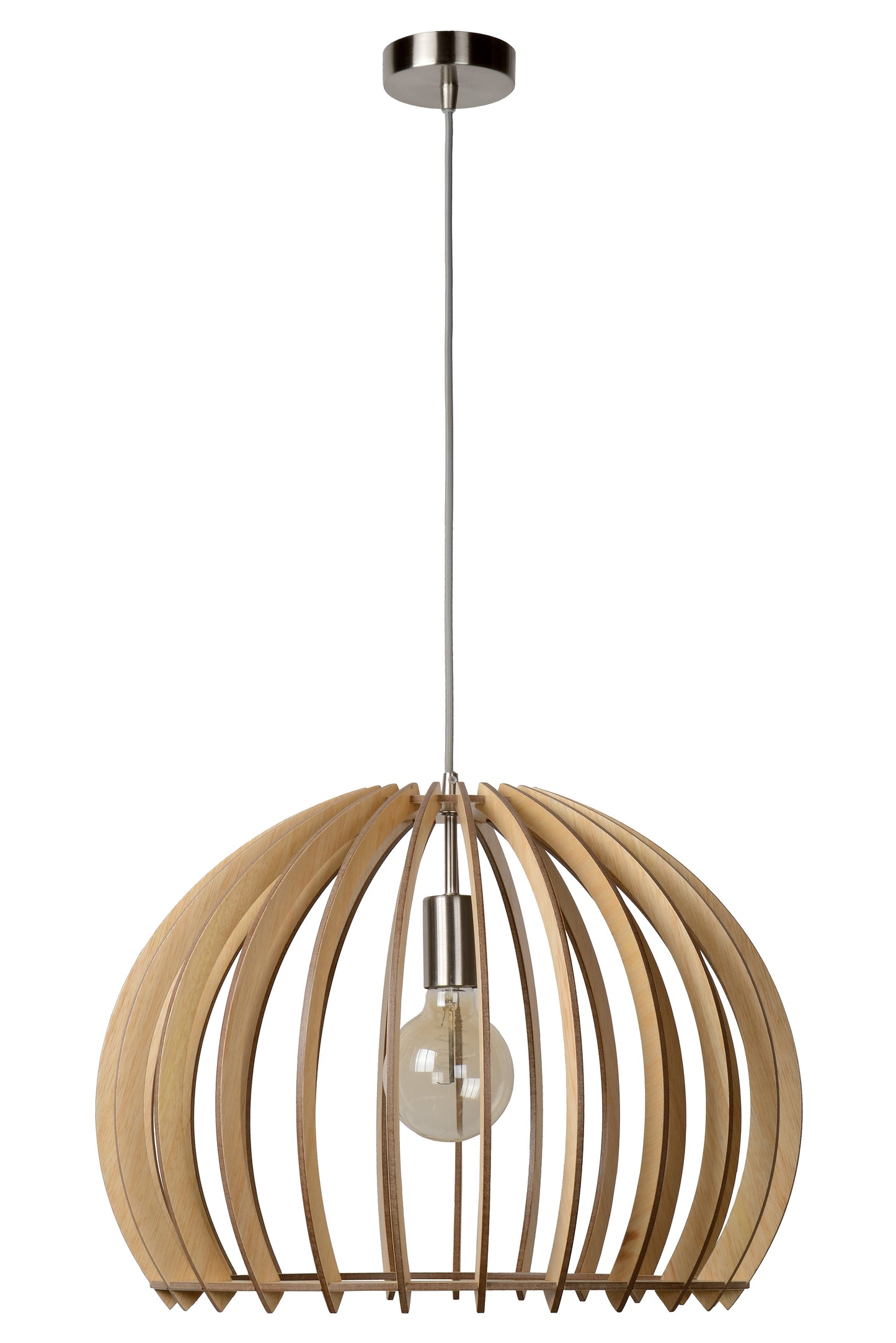 Lucide BOUNDE - Pendant light - Ø 50 cm - 1xE27 - Light wood