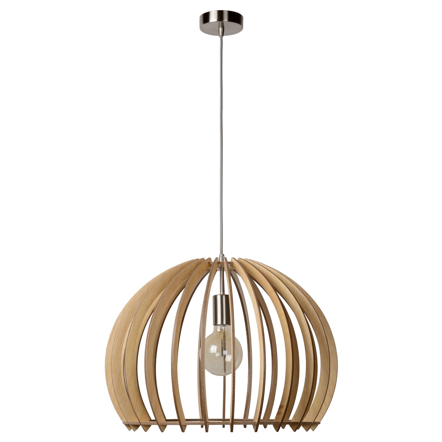 Lucide BOUNDE - Pendant light - Ø 50 cm - 1xE27 - Light wood