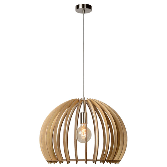 Lucide BOUNDE - Pendant light - Ø 50 cm - 1xE27 - Light wood