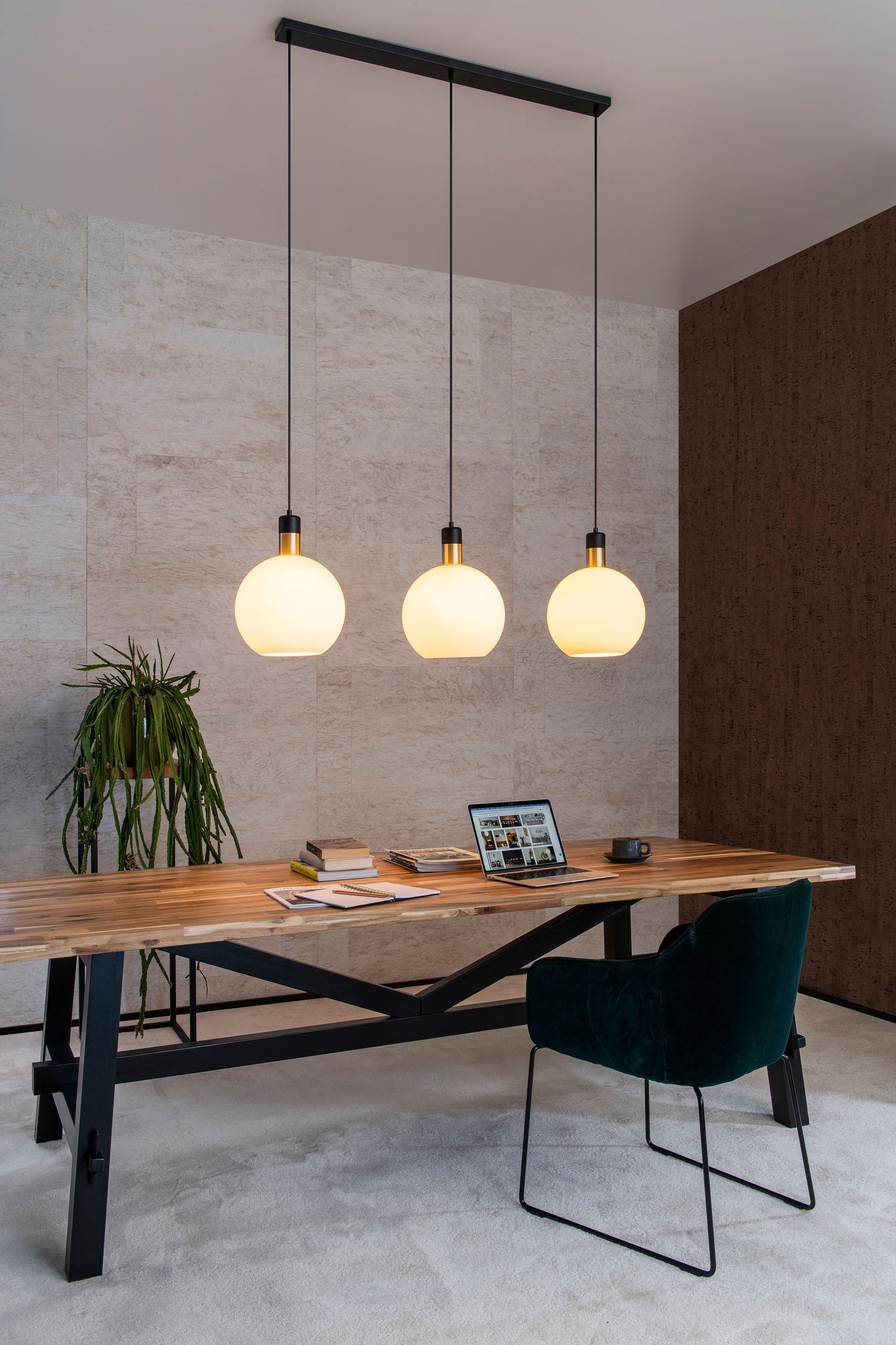 Lucide JULIUS - Pendant light - 3xE27 - Opal