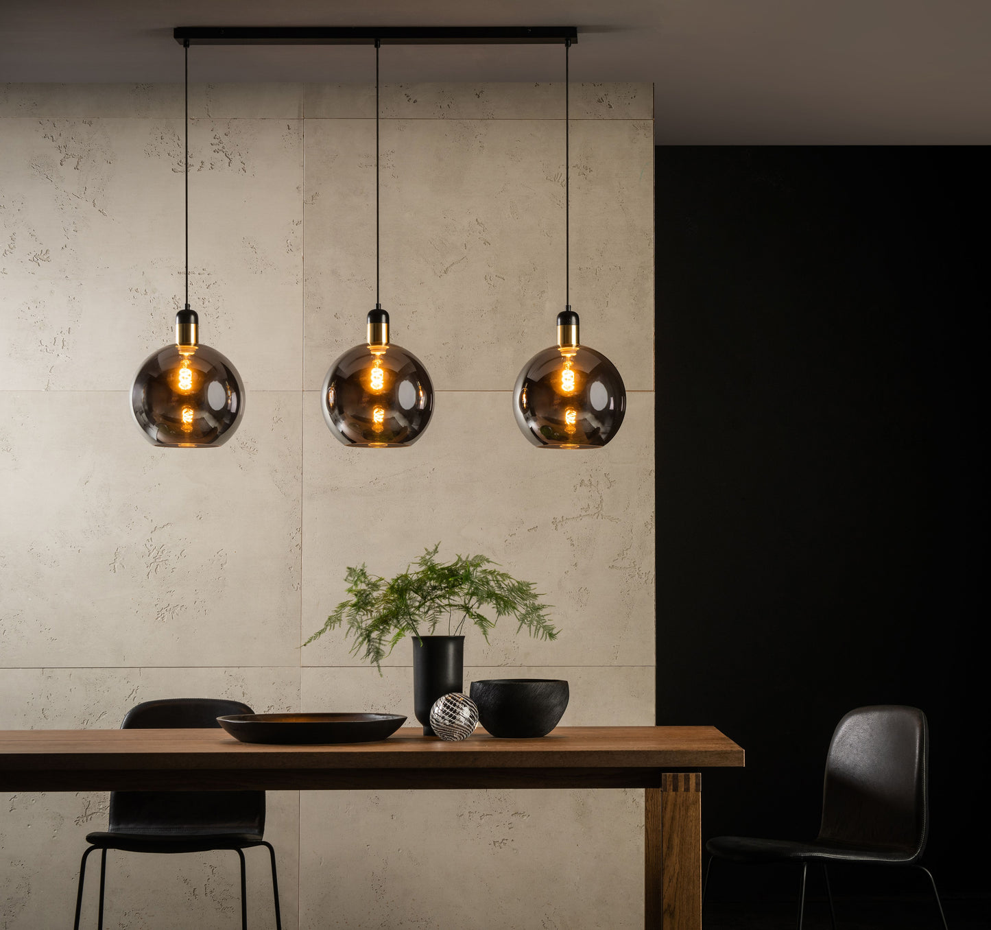 Lucide JULIUS - Pendant light - 3xE27 - Smoke Grey