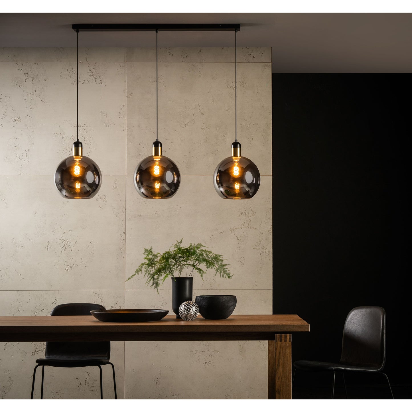 Lucide JULIUS - Pendant light - 3xE27 - Smoke Grey