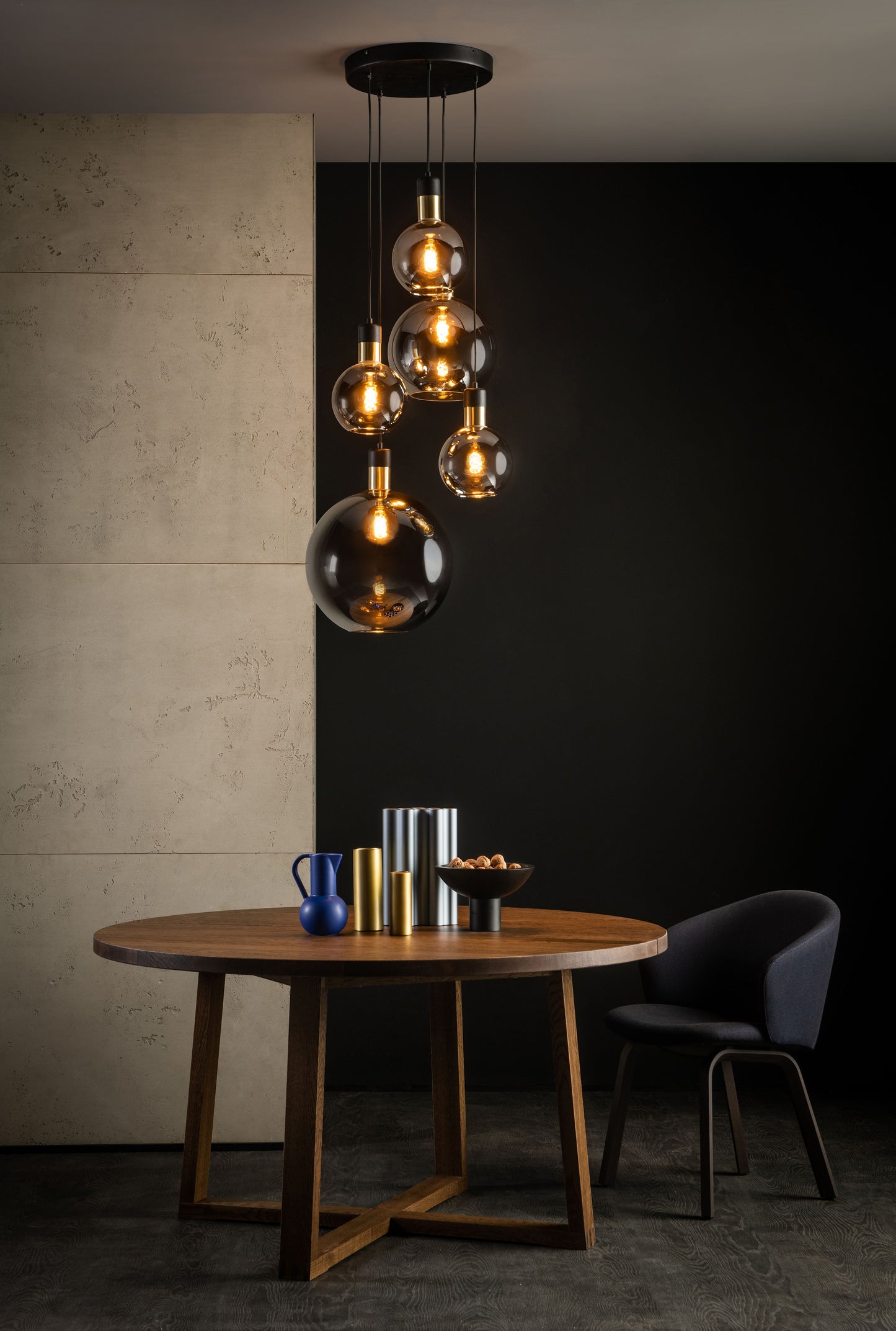 Lucide JULIUS - Pendant light - 5xE27 - Smoke Grey