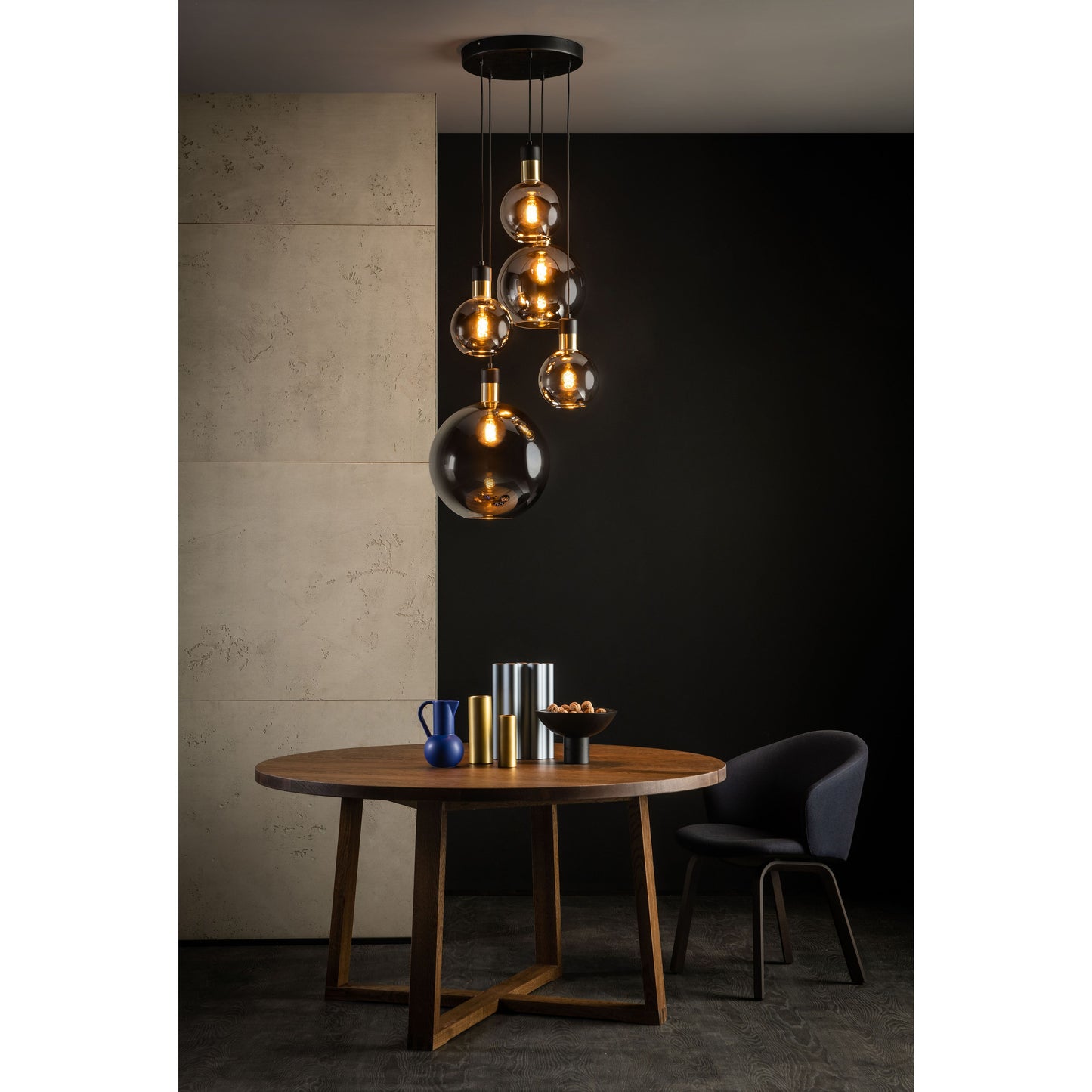 Lucide JULIUS - Pendant light - 5xE27 - Smoke Grey