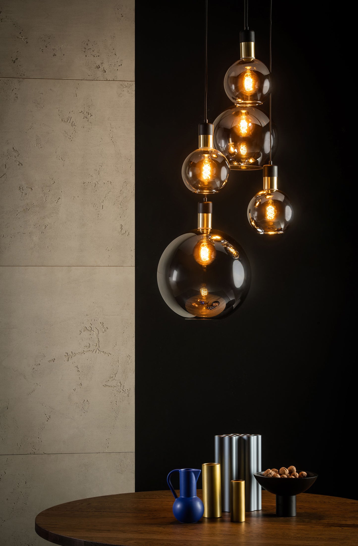 Lucide JULIUS - Pendant light - 5xE27 - Smoke Grey