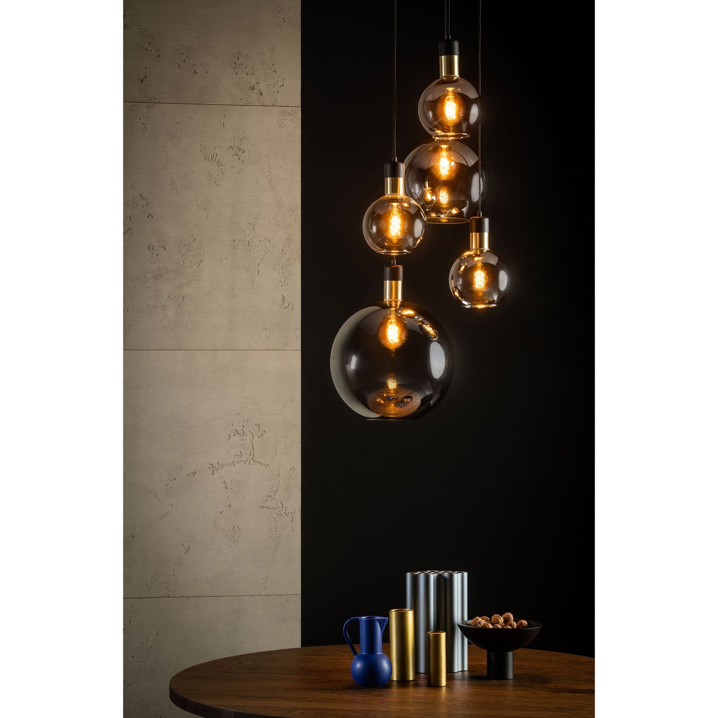 Lucide JULIUS - Pendant light - 5xE27 - Smoke Grey