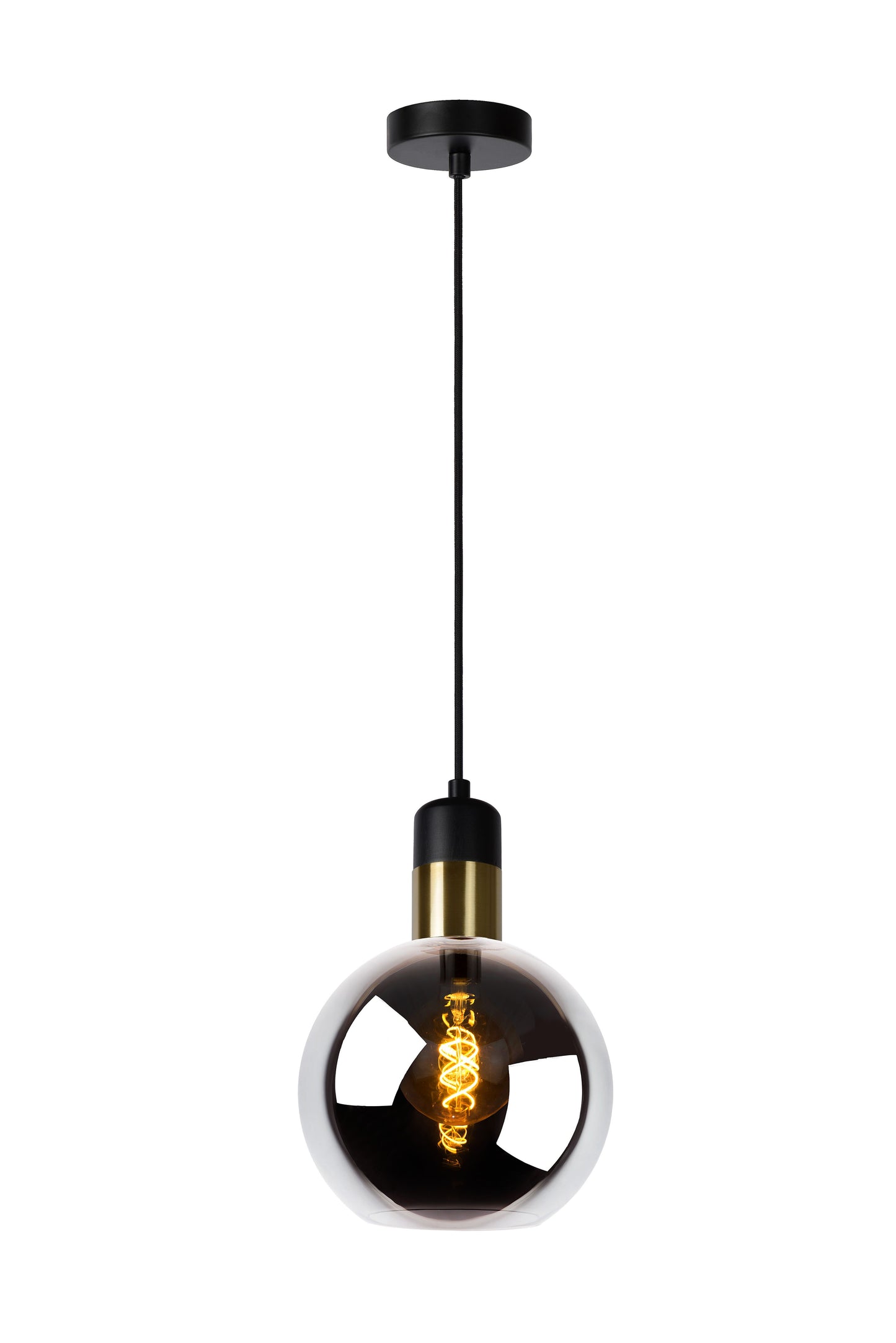 Lucide JULIUS - Pendant light - Ø 20 cm - 1xE27 - Smoke Grey