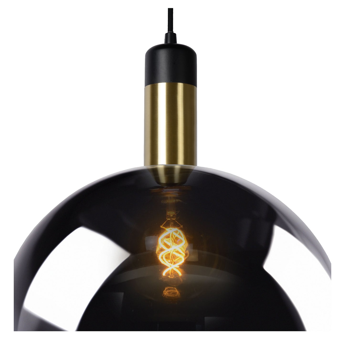 Lucide JULIUS - Pendant light - Ø 20 cm - 1xE27 - Smoke Grey