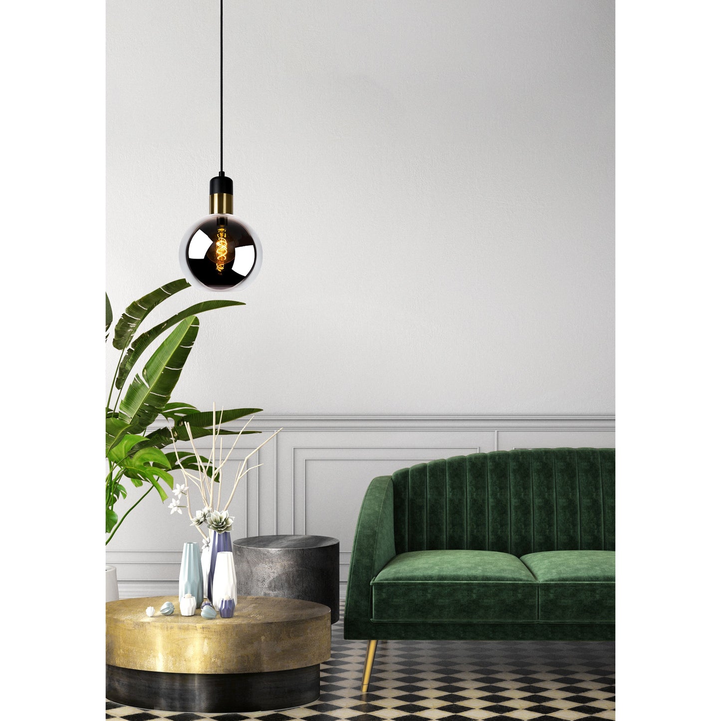 Lucide JULIUS - Pendant light - Ø 20 cm - 1xE27 - Smoke Grey