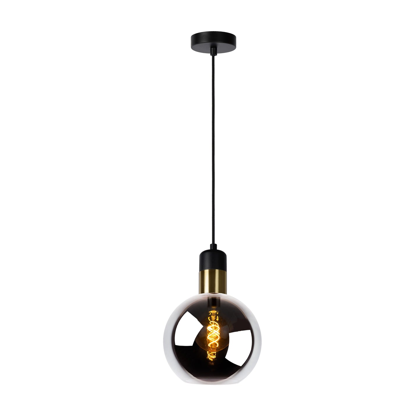 Lucide JULIUS - Pendant light - Ø 20 cm - 1xE27 - Smoke Grey