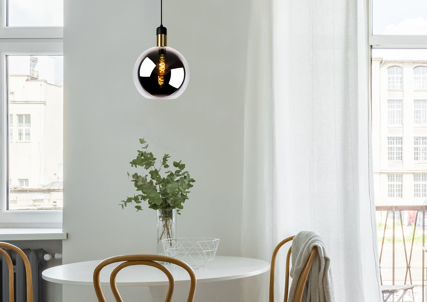 Lucide JULIUS - Pendant light - Ø 28 cm - 1xE27 - Smoke Grey